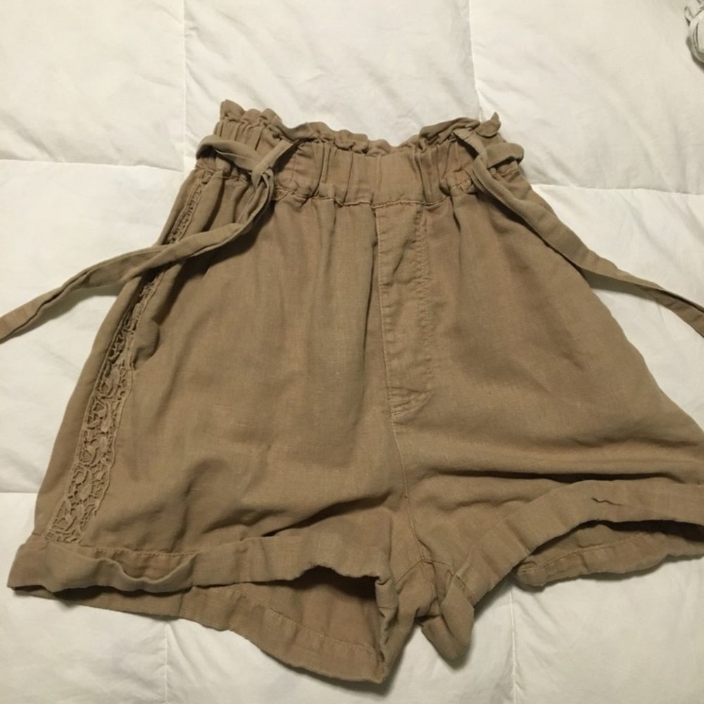 Zara Tan Embroidered Shorts